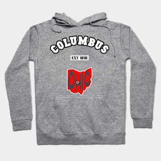 🌰 Columbus Ohio Strong, Buckeye State Map, Est 1816, City Pride Hoodie